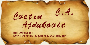 Cvetin Ajduković vizit kartica